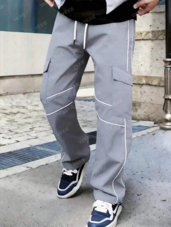 Calça Cargo com Vivos Cinza